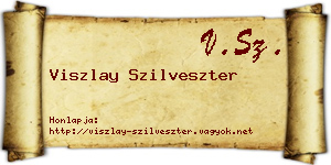 Viszlay Szilveszter névjegykártya
